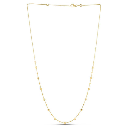 14k Yellow Gold Bead Necklace Bids.com