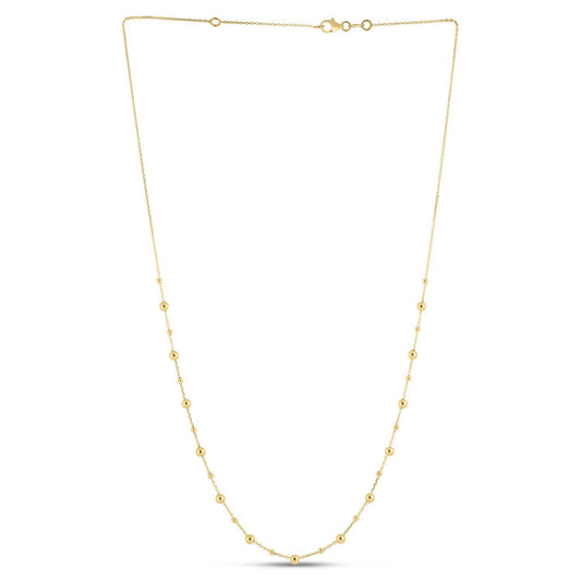 14k Yellow Gold Bead Necklace Bids.com