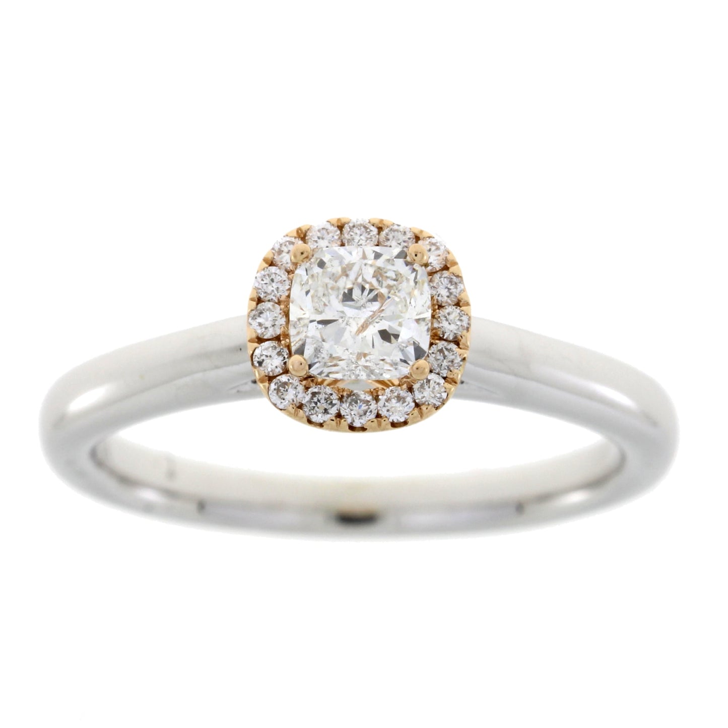 Genuine .62ct Diamond Diamond Eng Only 14KT 2 Tone Gold Bids.com