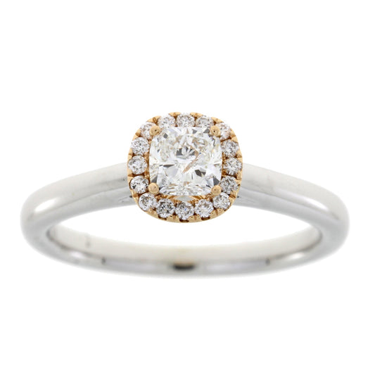 Genuine .62ct Diamond Diamond Eng Only 14KT 2 Tone Gold Bids.com