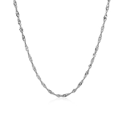 14k White Gold Singapore Chain 1.7mm Bids.com