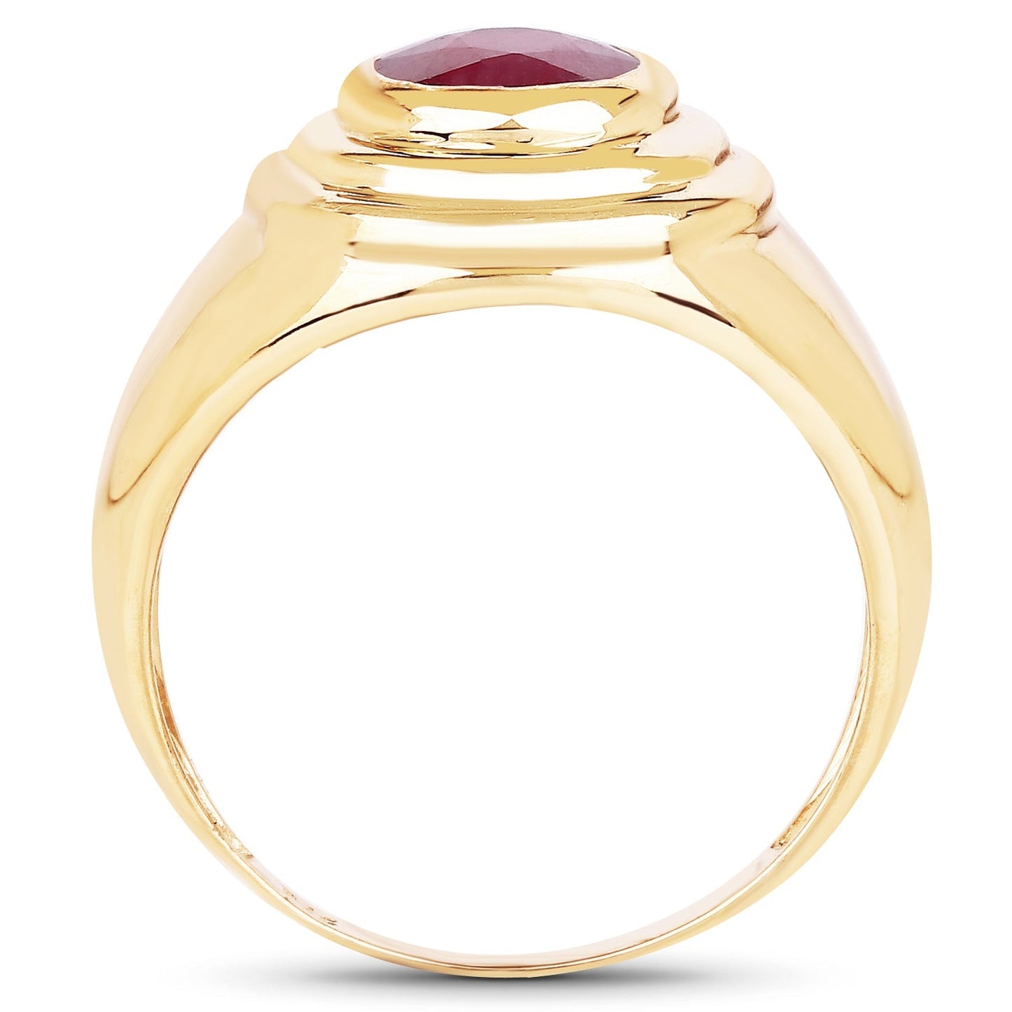 14K Yellow Gold Plated 1.65 Carat Genuine Glass Filled Ruby .925 Sterling Silver Ring Bids.com