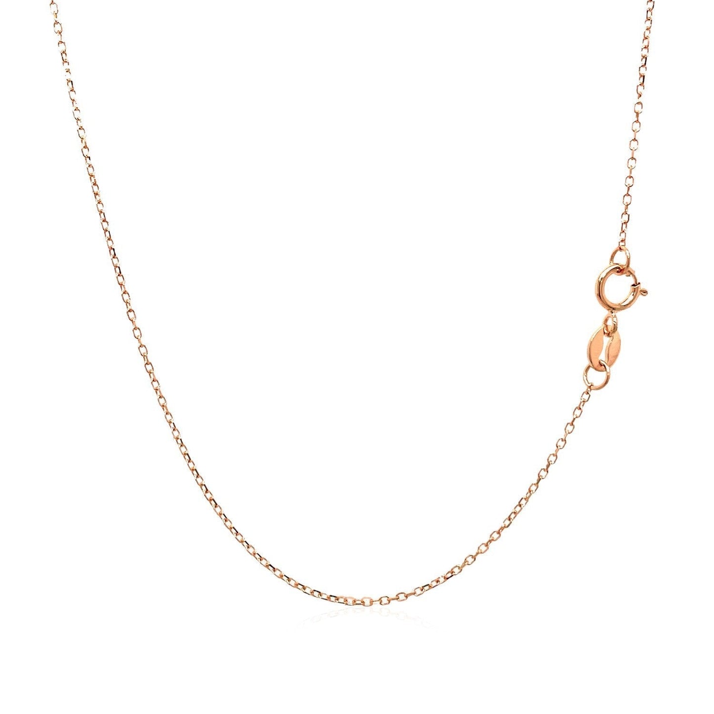 14k Pink Gold Diamond Cut Cable Link Chain 0.8mm Bids.com