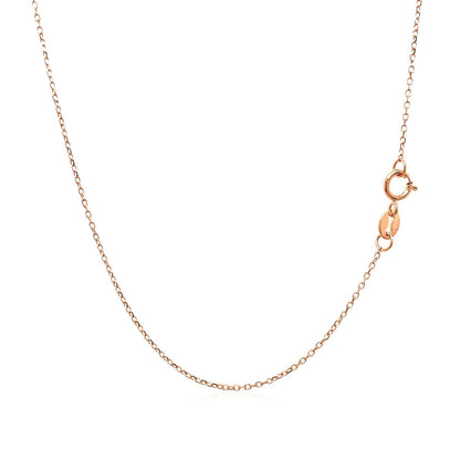 14k Pink Gold Diamond Cut Cable Link Chain 0.8mm Bids.com