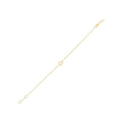 14k Yellow Gold Star of David Bracelet Bids.com