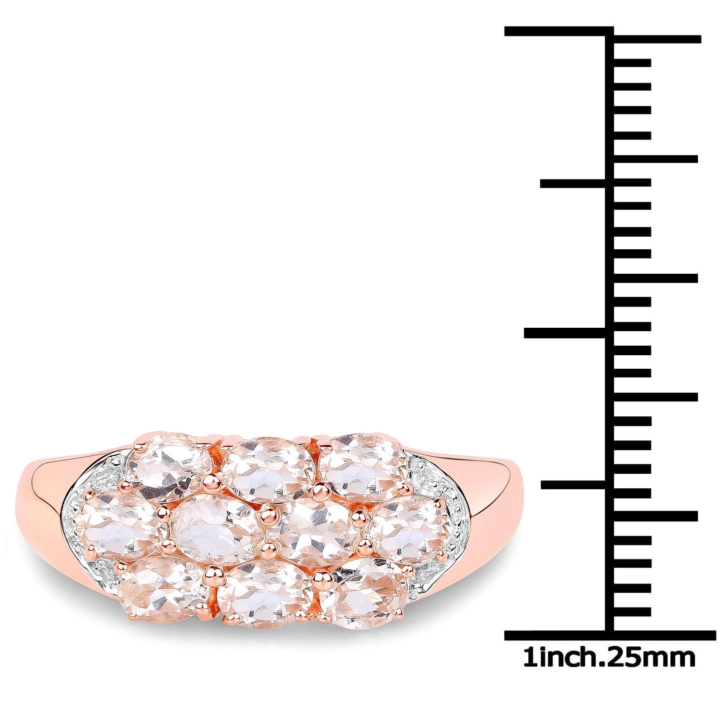 1.50 Carat Genuine Morganite .925 Sterling Silver Ring Bids.com