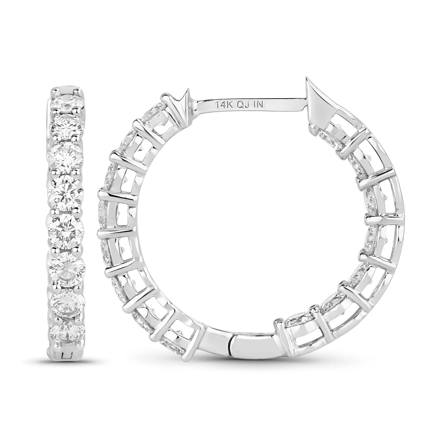 2.04 Carat Genuine Lab Grown Diamond 14K White Gold Earrings Bids.com
