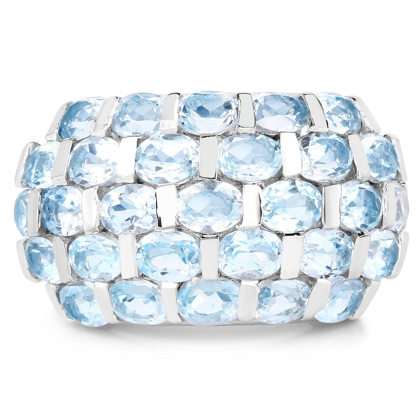 5.51 Carat Genuine Blue Topaz .925 Sterling Silver Ring Bids.com