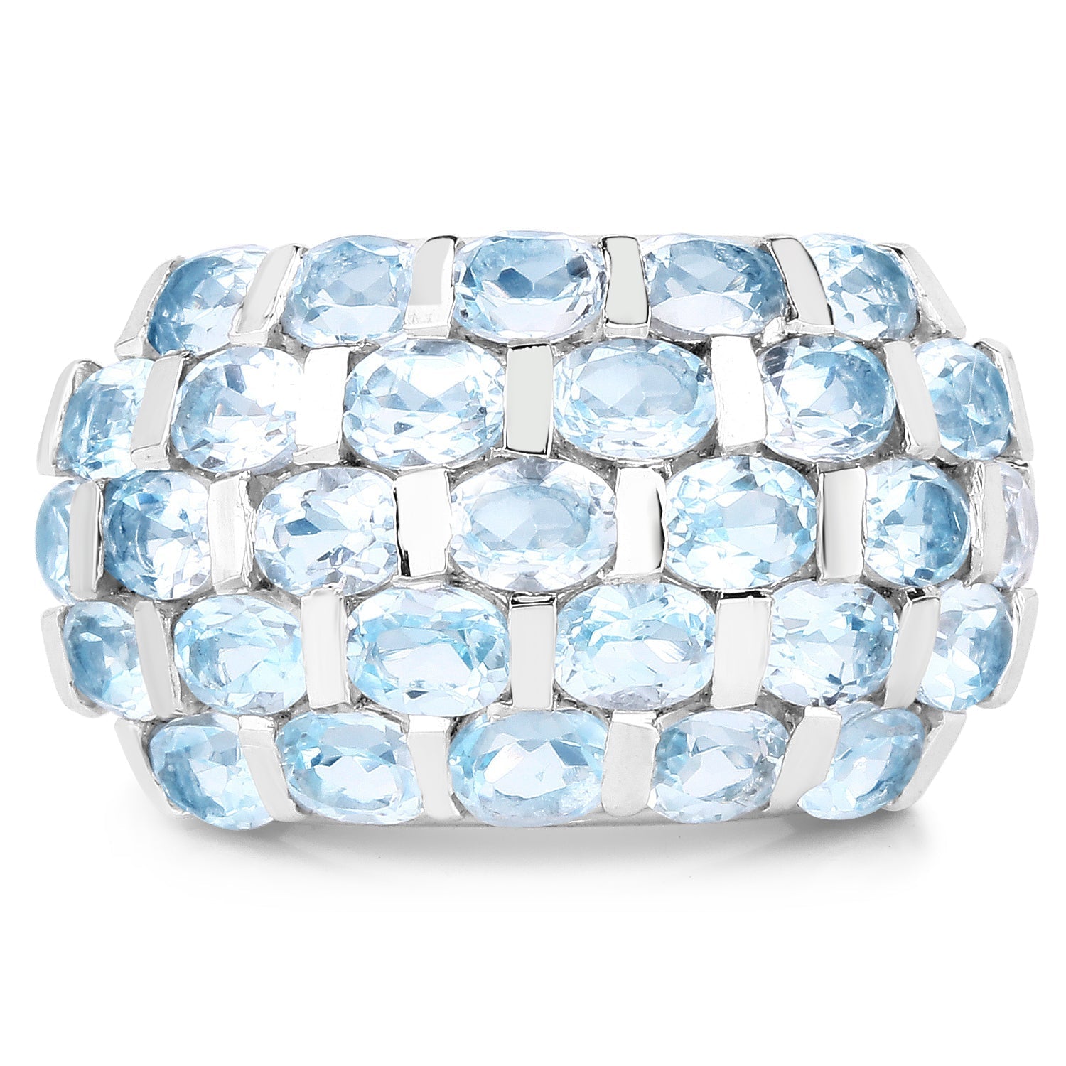 5.51 Carat Genuine Blue Topaz .925 Sterling Silver Ring Bids.com