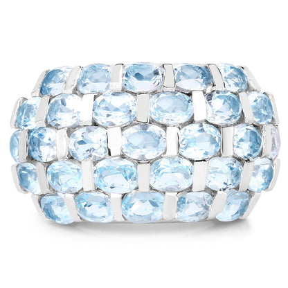 5.51 Carat Genuine Blue Topaz .925 Sterling Silver Ring Bids.com