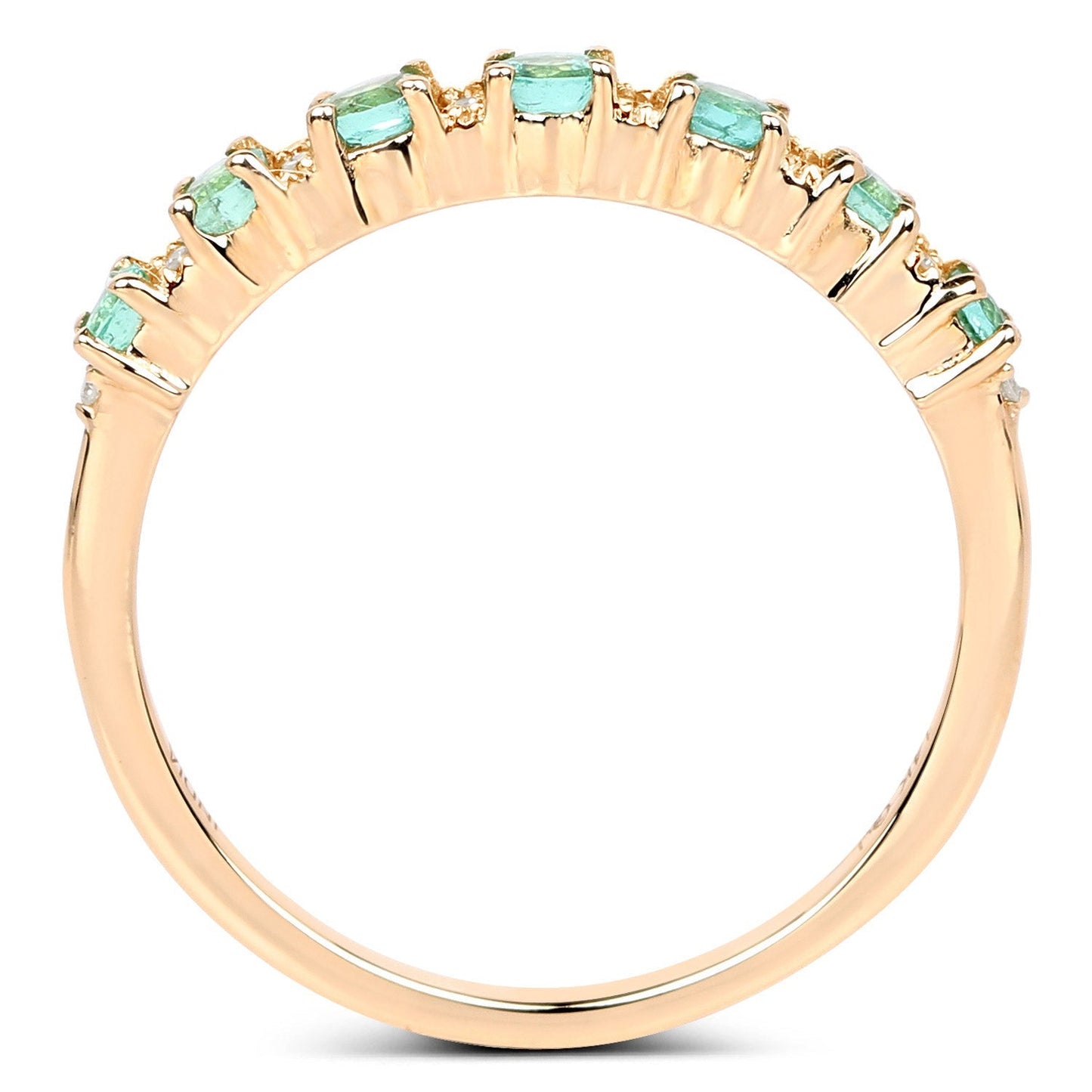 0.41 Carat Genuine Zambian Emerald and White Diamond 14K Yellow Gold Ring Bids.com