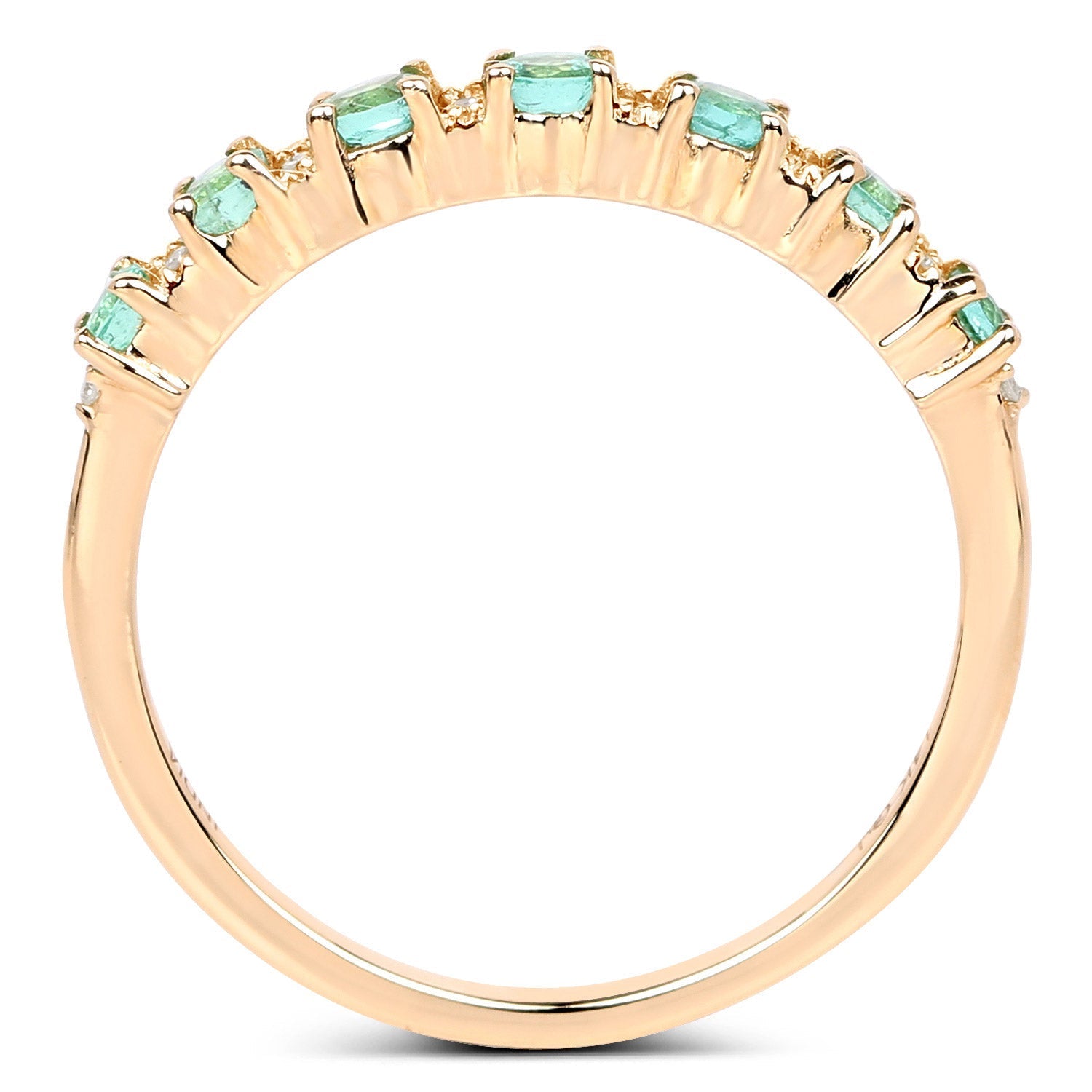 0.41 Carat Genuine Zambian Emerald and White Diamond 14K Yellow Gold Ring Bids.com