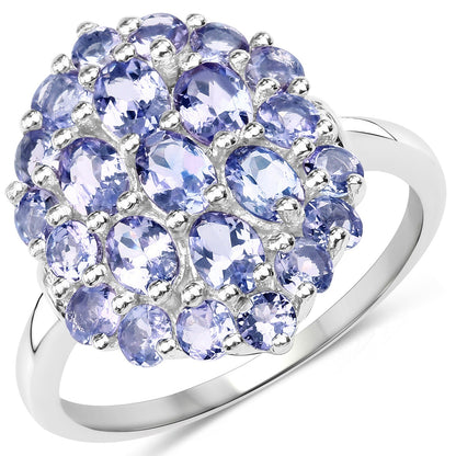 2.31 Carat Genuine Tanzanite .925 Sterling Silver Ring Bids.com