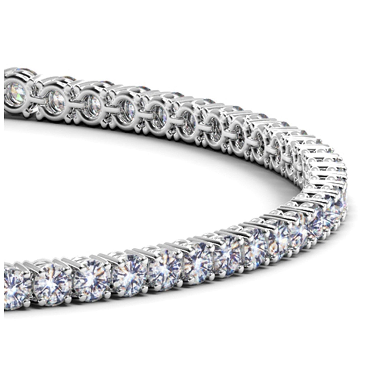Lab Grown Round Diamond Tennis Bracelet in 14k White Gold (3 cctw F/G  VS2/SI1) Bids.com