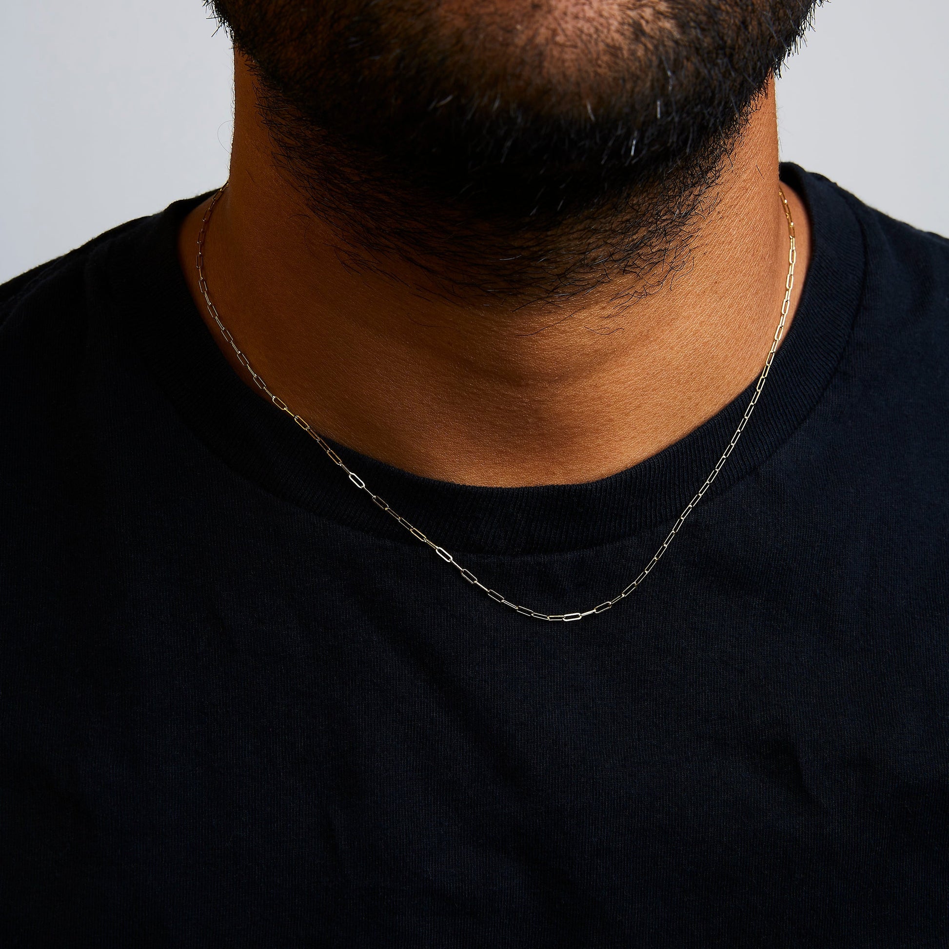 Unisex Solid 14K Yellow Gold 1.5mm Paperclip Chain Necklace - 18 Inches Bids.com