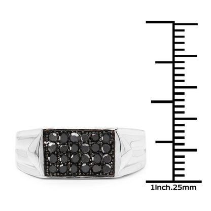 0.42 Carat Genuine Black Diamond .925 Sterling Silver Ring Bids.com