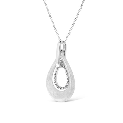 .925 Sterling Silver Prong-Set Diamond Accent Fashion Double Drop Design 18" Pendant Necklace (I-J Color, I1-I2 Clarity) Bids.com