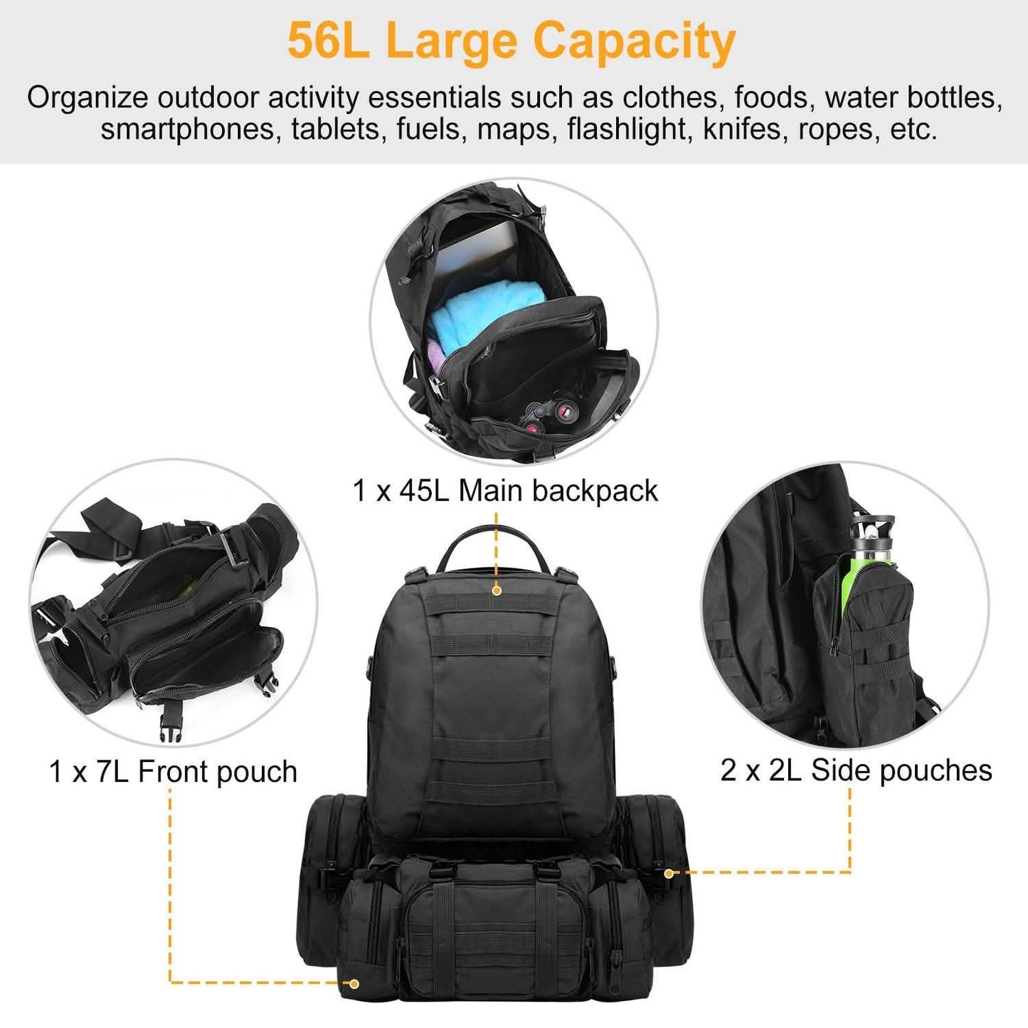 56L Military Tactical Backpack DailySale