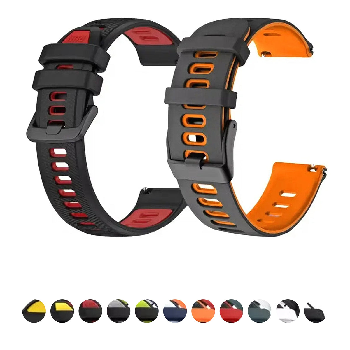 Amazfit Balance, GTR, GTS & Bip Two-Tone Rectangle-Hole Silicone Band BandsCo Straps