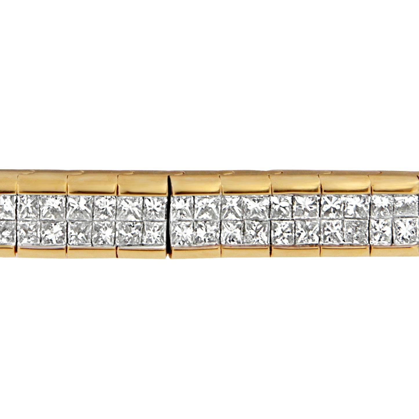 14K Yellow Gold Princess Cut Diamond Banded Bracelet (1.00 cttw, G-H Color, VS1-VS2 Clarity) Bids.com