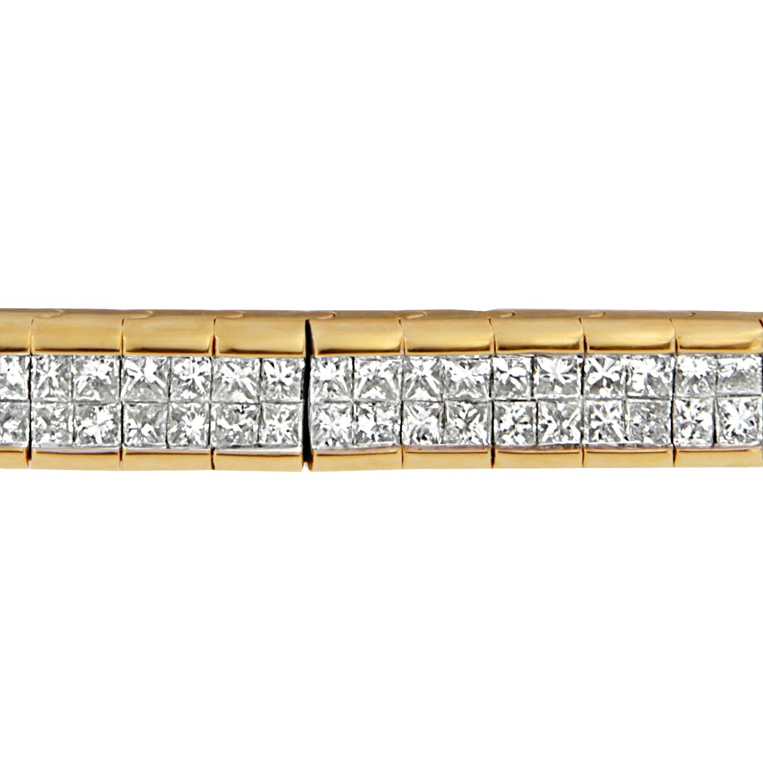 14K Yellow Gold Princess Cut Diamond Banded Bracelet (1.00 cttw, G-H Color, VS1-VS2 Clarity) Bids.com