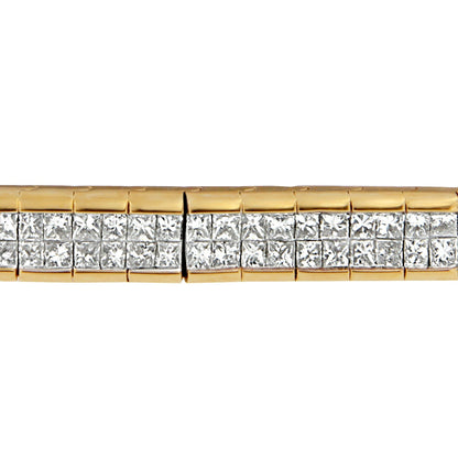 14K Yellow Gold Princess Cut Diamond Banded Bracelet (1.00 cttw, G-H Color, VS1-VS2 Clarity) Bids.com