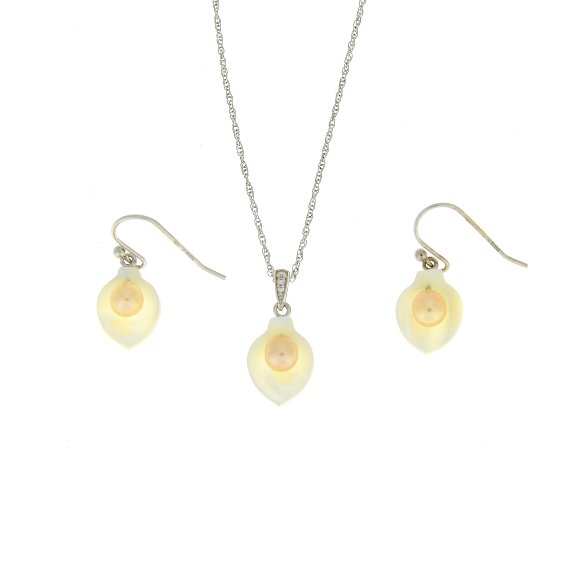 Natural FW Pearl Jewelry sets Sterling Silver Bids.com