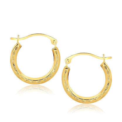 10k Yellow Gold Fancy Hoop Earrings Bids.com