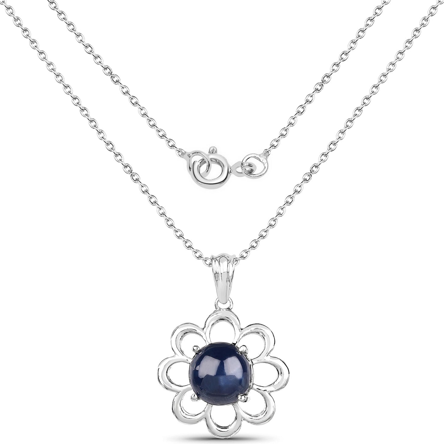 4.65 Carat Genuine Blue Sapphire .925 Sterling Silver Pendant Bids.com