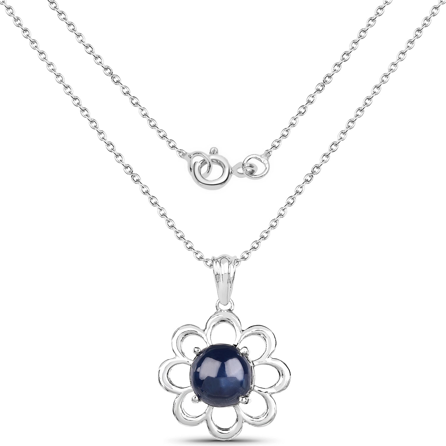 4.65 Carat Genuine Blue Sapphire .925 Sterling Silver Pendant Bids.com