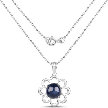 4.65 Carat Genuine Blue Sapphire .925 Sterling Silver Pendant Bids.com