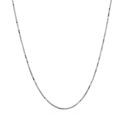 14k White Gold Classic Box Chain 0.7mm Bids.com