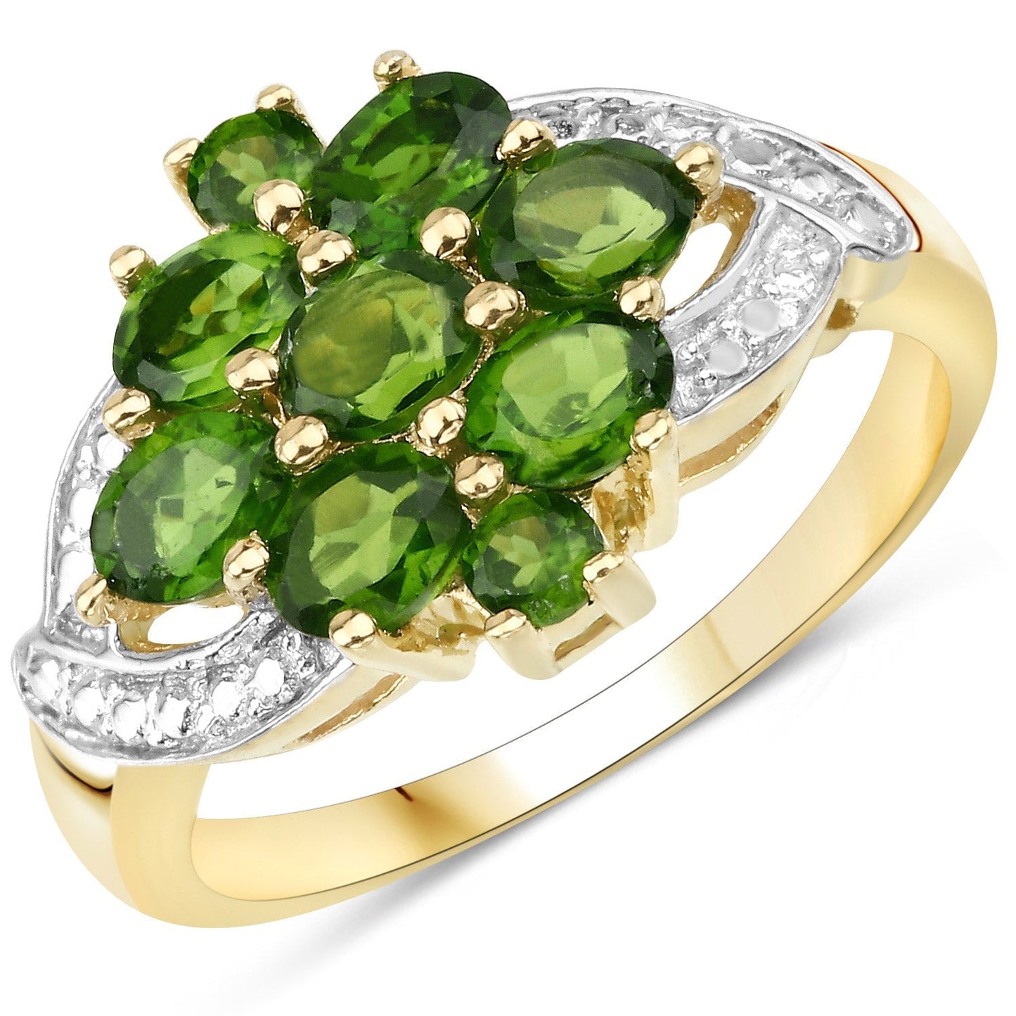 1.26 Carat Genuine Chrome Diopside .925 Sterling Silver Ring Bids.com