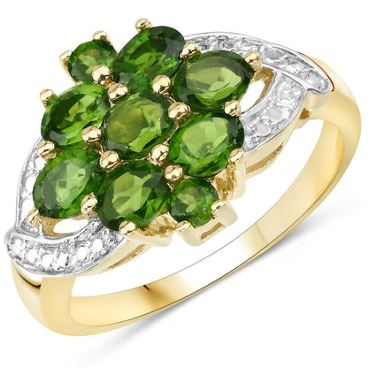 1.26 Carat Genuine Chrome Diopside .925 Sterling Silver Ring Bids.com