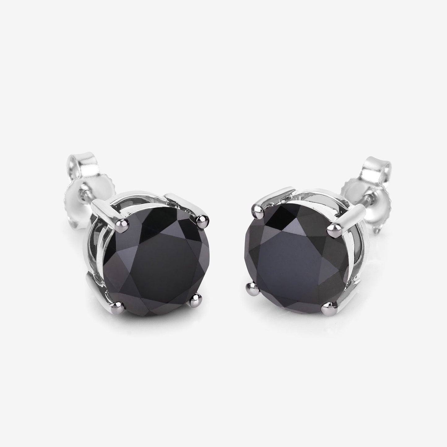 4.91 Carat Genuine Black Diamond 14K White Gold Earrings Bids.com