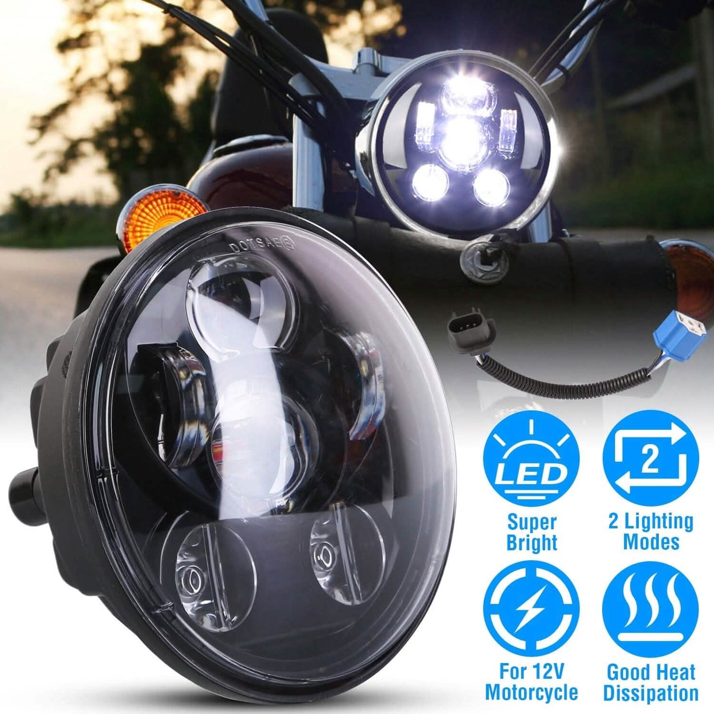 5.75-Inch LED Motorcycle Headlight DailySale