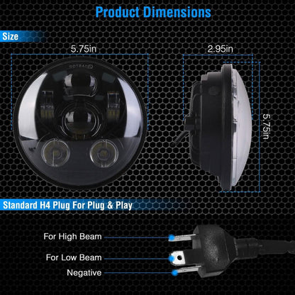 5.75-Inch LED Motorcycle Headlight DailySale