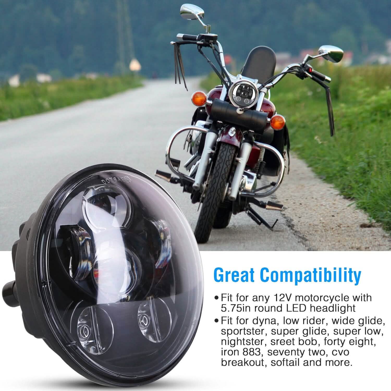 5.75-Inch LED Motorcycle Headlight DailySale