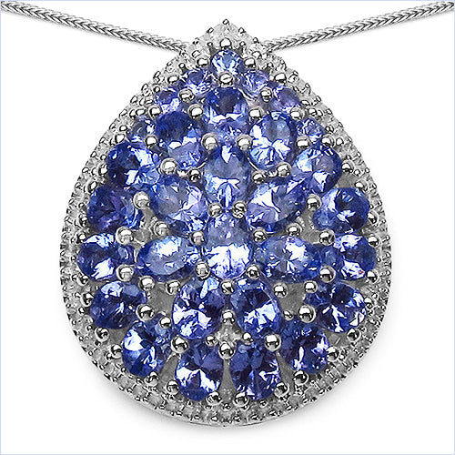 4.16 Carat Genuine Tanzanite .925 Sterling Silver Pendant Bids.com