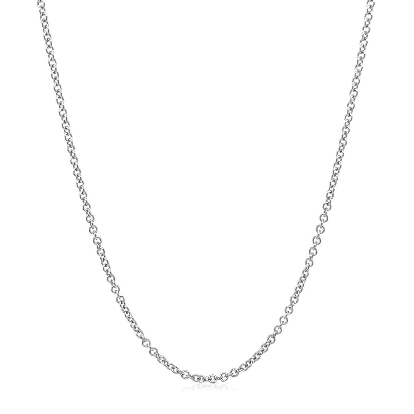 14k White Gold Round Cable Link Chain 1.5mm Bids.com