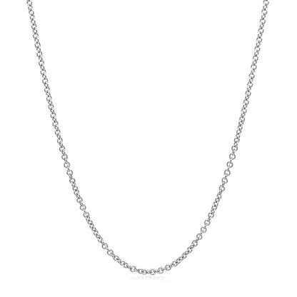 14k White Gold Round Cable Link Chain 1.5mm Bids.com
