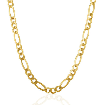 6.0mm 14k Yellow Gold Solid Figaro Chain Bids.com