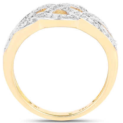 14K Yellow Gold Plated 0.26 Carat Genuine White Diamond .925 Sterling Silver Ring Bids.com