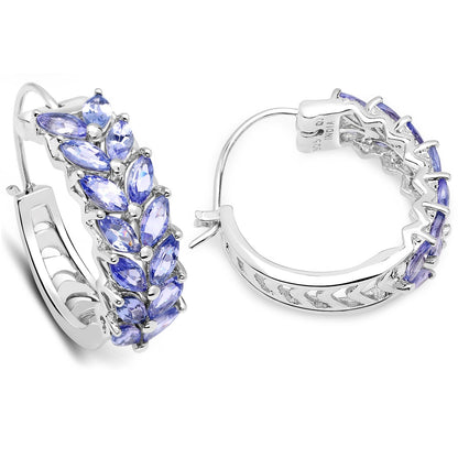 3.92 Carat Genuine Tanzanite .925 Sterling Silver Earrings Bids.com