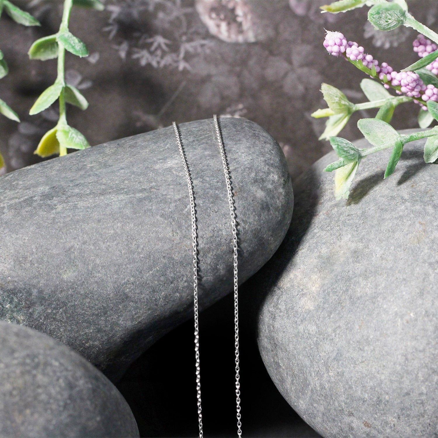 14k White Gold Oval Cable Link Chain 0.97mm Bids.com