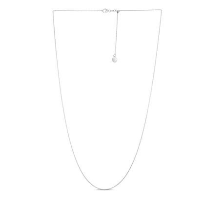Adjustable Cable Chain in 14k White Gold (1.0mm) Bids.com