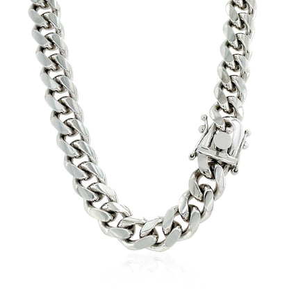 Sterling Silver Rhodium Plated Miami Cuban Chain 8.4mm Bids.com