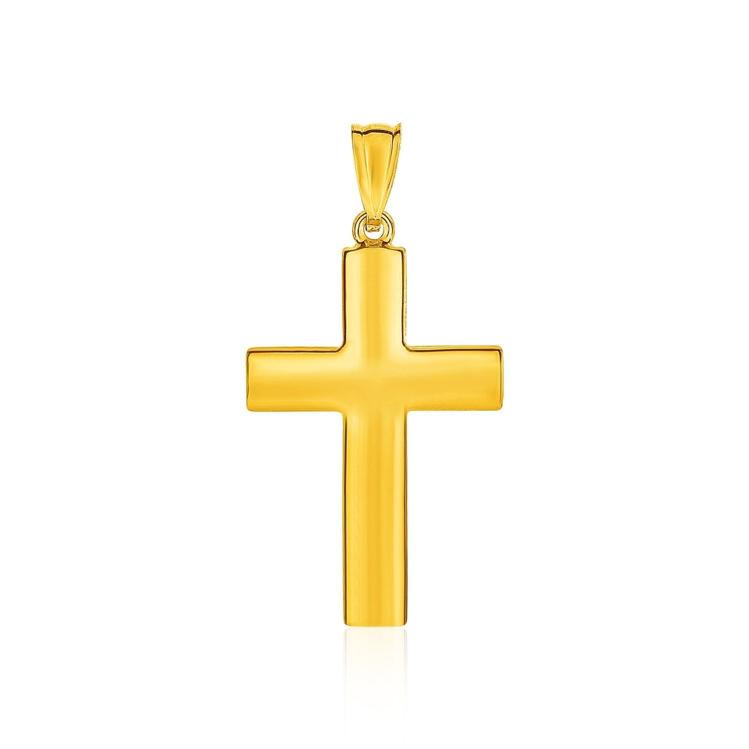 14k Yellow Gold Reversible Textured Cross Pendant Bids.com