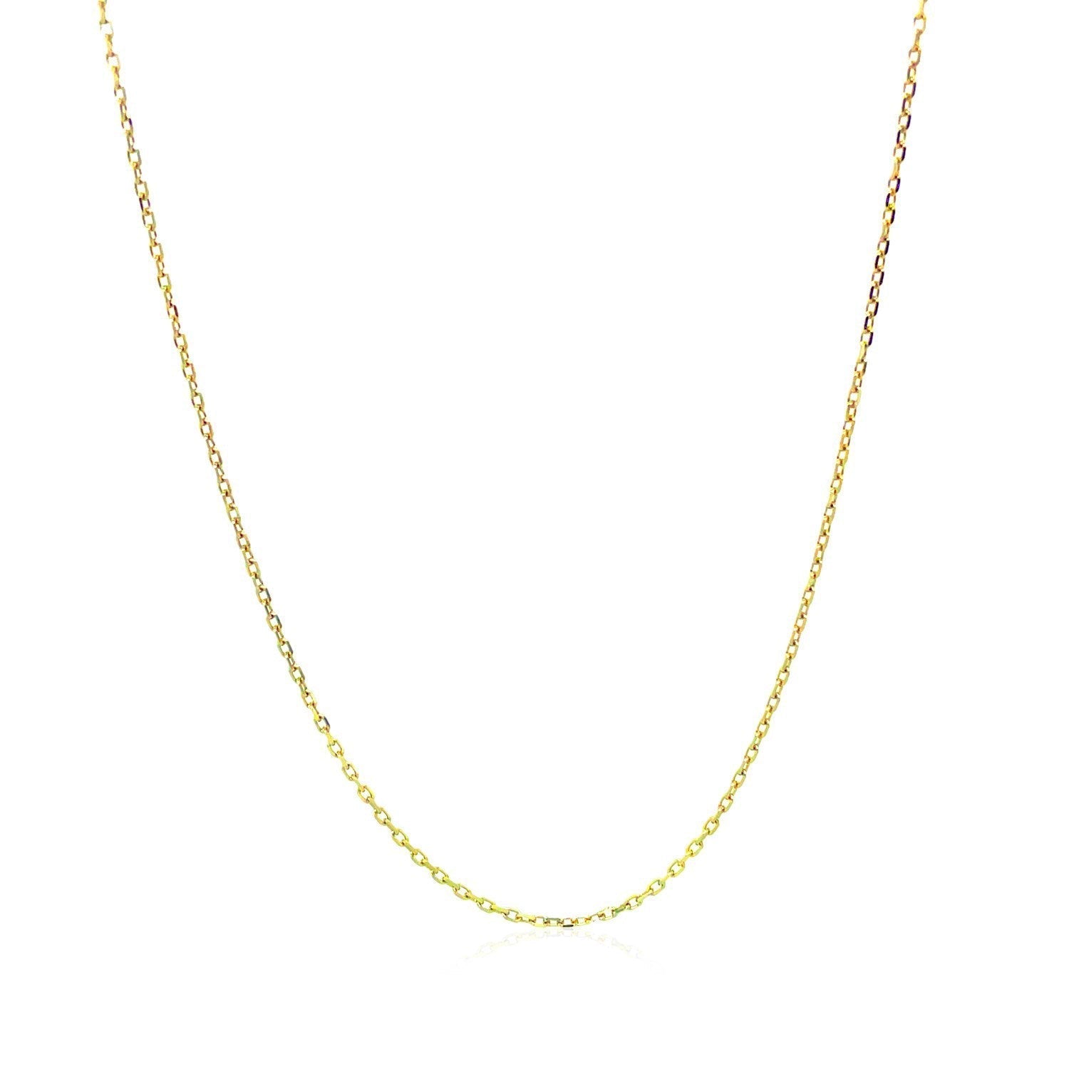 14k Yellow Gold Diamond Cut Cable Link Chain 0.8mm Bids.com