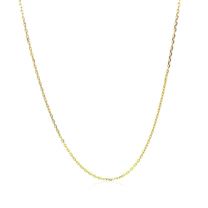 14k Yellow Gold Diamond Cut Cable Link Chain 0.8mm Bids.com